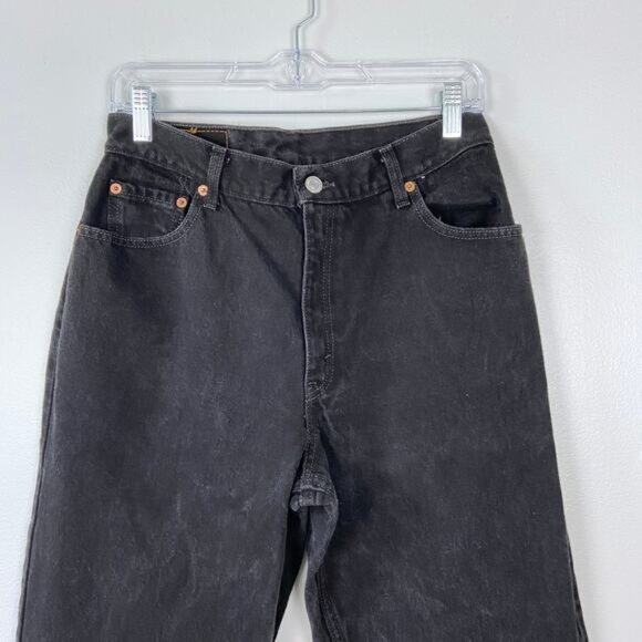 Levi's 550 Relaxed Fit Tapered Leg Jeans Black Cotton 90s '99 Y2k Vintage Sz 12 - Picture 2 of 12